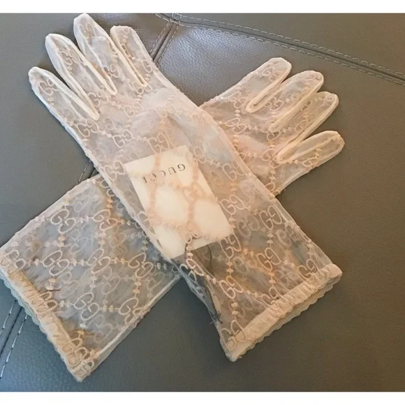 Embroidered Gloves Gucci Lace Tulle Gloves Leather Gloves Gucci